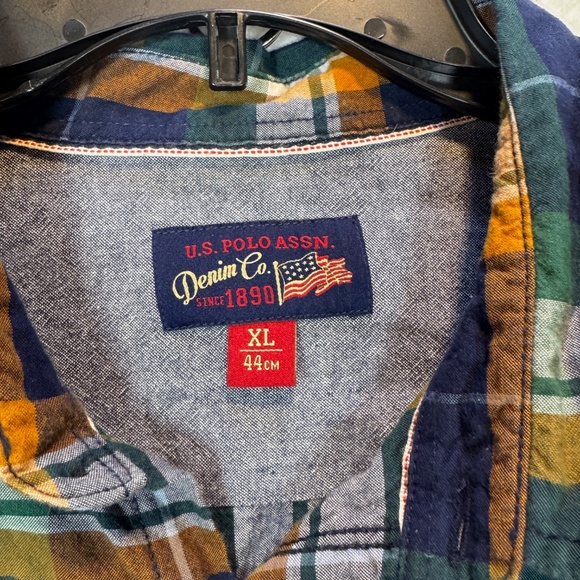 US Polo Assn Denim Co Plaid Shirt Mens Size XL Western Cowboy Casual - Picture 2 of 7
